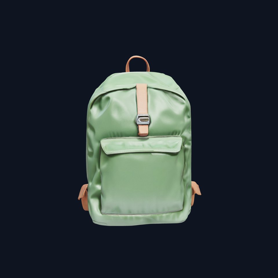 Green Backpack D Model Pack